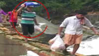 Tehsildar becomes role model after carrying relief material on head in Karnataka 