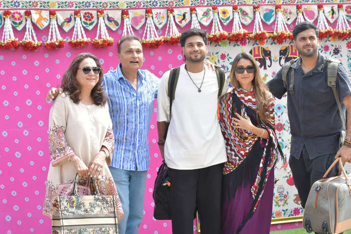 Anil Ambani reaches Jamnagar with his sons Jai Anmol Ambani and Jai Anshul Ambani