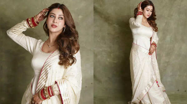 In beige suit