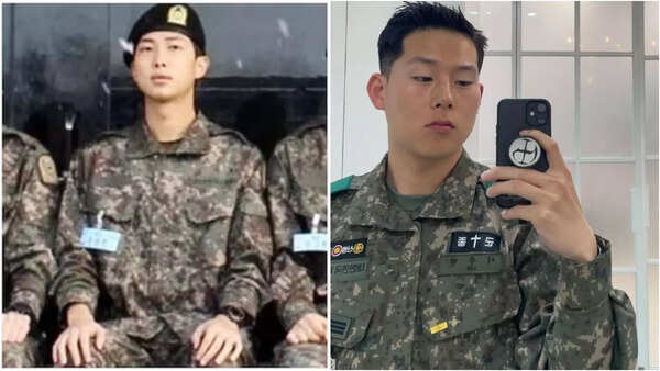 BTS’ RM and MONSTA X’s Joohoney excite fans with new photo together at military event