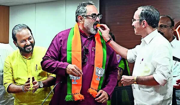 Rajeev Chandrasekhar gets 3 cheers for his development plank; saffron party wins Nemom, Kazhakkoottam and Chathannur