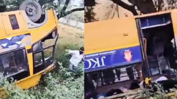 10 children injured as school bus overturns in Meerut