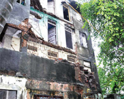 Portion of MHADA building crashes