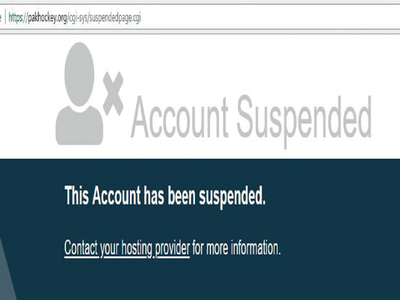 Now, Pakistan hockey website suspended
