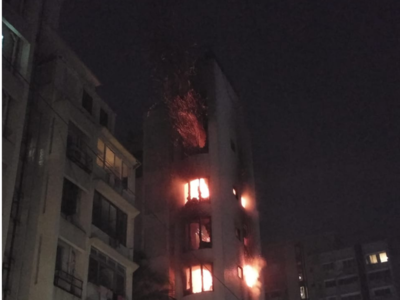 Watch: Dharam Villa fire engulfs staircase, lift, brought under control; building evacuated