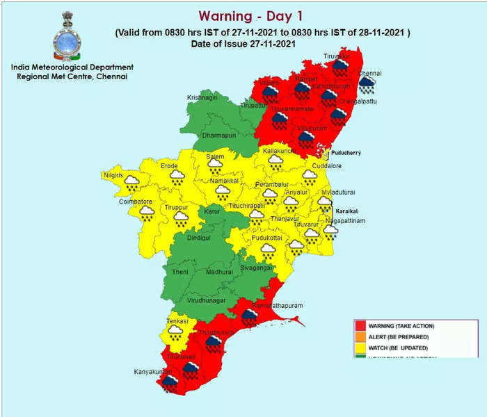 Tamil Nadu Rain Live Updates: IMD Issues Red Alert For Chennai On ...