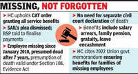 Dependent wife can seek benefits of &lsquo;missing&rsquo; govt employee, rules HC
