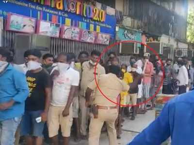 Chaos outside liquor shops: Booze lovers disciplined by cops for not following social distancing