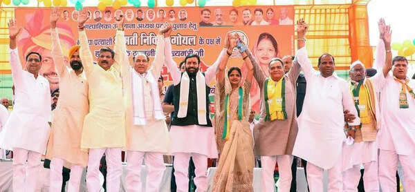 Saini campaigns for BJP candidate in Uklana
