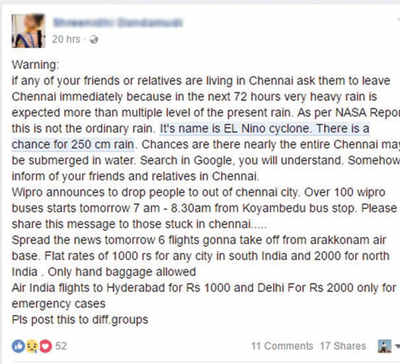 Fake news buster: Heavy rain expected in Chennai