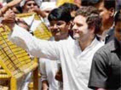 Rahul goes back to work after vacation, lends farmers an ear