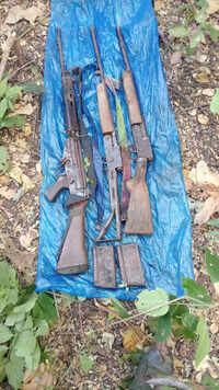 Nine Maoist worth Rs 45 lakh surrender in Gariyaband district of Raipur range, ex-cadre's lead unearths cache of arms