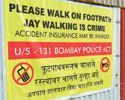 Mystery poster warns against jaywalking, pedestrians fume