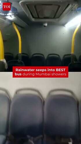 Rainwater leaks into BEST bus during Mumbai showers