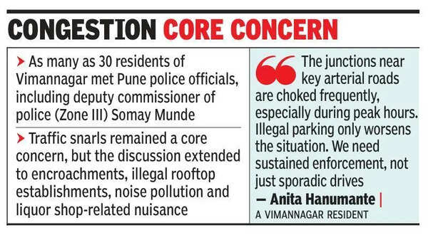 Vimannagar residents flag traffic issues, nuisance in meet with DCP