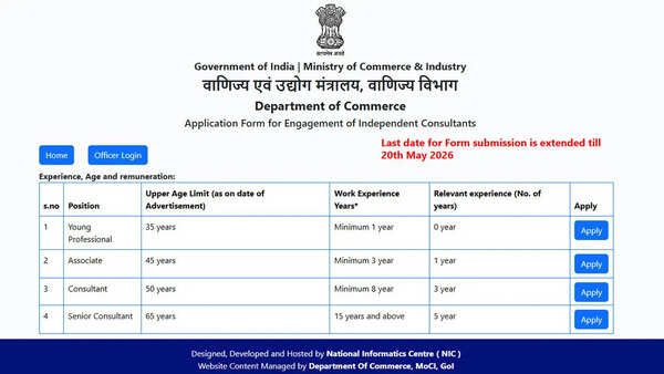 Department of Commerce extends consultant recruitment application deadline till May 20