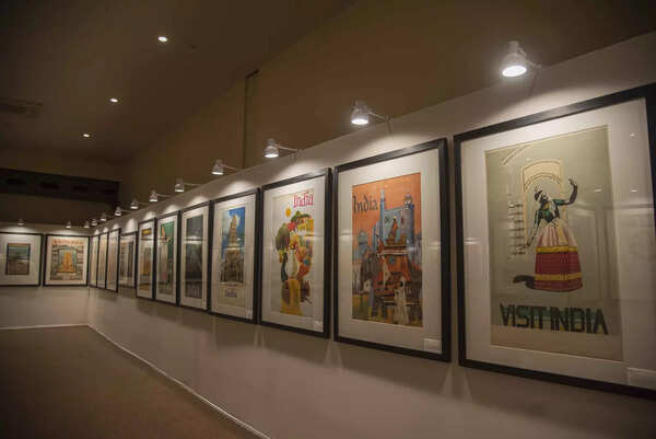 A poster exhibit in Gurgaon showcases India’s early travel landscape