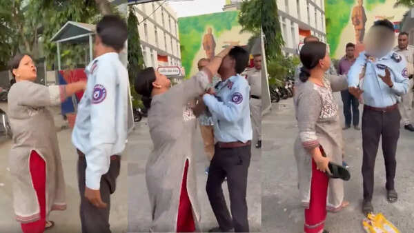Security guard slapped, beaten with sandal by woman outside police station in Delhi