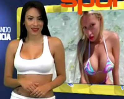 BARING IT ALL: Venezuelan presenter strips nude on TV while talking about Ronaldo