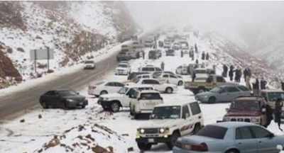 Snowfall in Saudi Arabia delights locals
