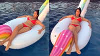 Bikini clad Padma Lakshmi chills in pool 