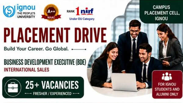 IGNOU placement drive announced for international sales roles; check eligibility and other details
