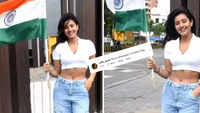 Anjali Arora gets slammed for holding the flag in revealing top 