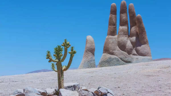 Why is there a giant hand in the middle of a desert in Chile?