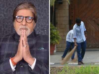 Amitabh Bachchan appreciates on-duty sanitation workers outside Jalsa, calls them his ‘well-wishers’