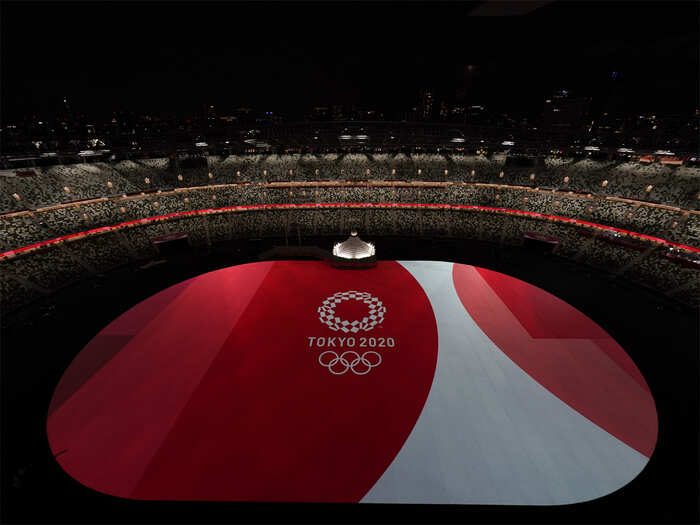 View from inside the stadium before the opening ceremony