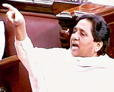 Mayawati demands Irani’s head, the one she offered day before