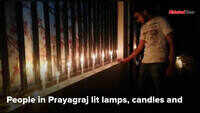 People in Prayagraj light lamps and candle to show solidarity 