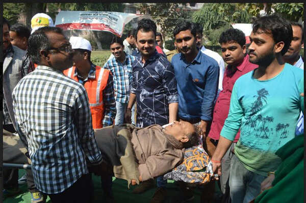 Ailing patient reaches polling booth on stretcher to cast vote