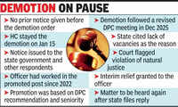 HC stays demotion of tribal dept officer, notice to govt