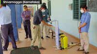 Budding engineers set up automatic hand sanitiser machine at SSLC exam centers in Karnataka 