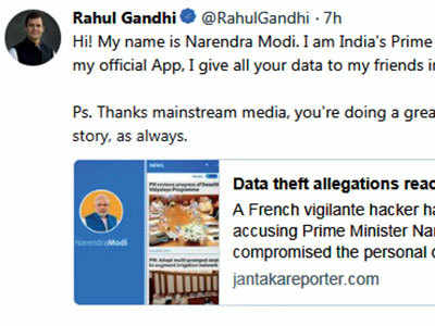 Rahul Gandhi attacks PM Modi over data sharing; BJP hits back