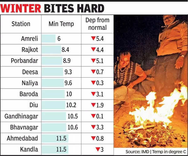 Amreli shivers at 6°C, coldest in Gujarat