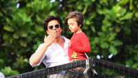 Eid Mubarak: AbRam joins Shah Rukh Khan to greet fans outside Mannat 