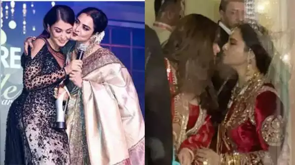 Rekha’s kiss on Aishwarya’s forehead  