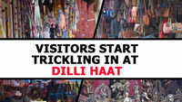 Visitors start trickling in at Dilli Haat 