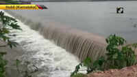 Watch: Unkal Lake overflowing due to heavy rainfall in Hubli 