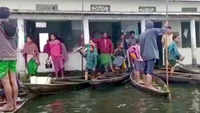 Assam flood: Students use boats to reach school in Dhemaji district 