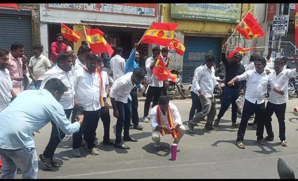 TVK cadres celebrate in Trichy
