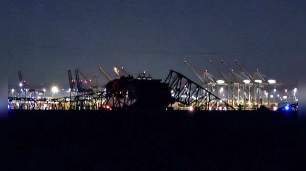 Struck by container ship