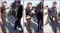 This boy's funny act leaves a security guard flummoxed 
