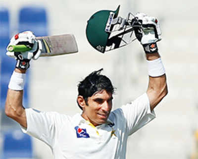 Pakistan on top as Misbah hits fastest Test ton
