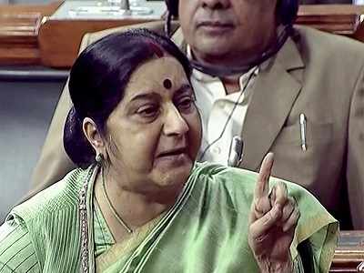 Kulbhushan Jadhav: Sushma Swaraj slams Pakistan's discourteous actions towards Jadhav's family in Rajya Sabha, says officials violated bilateral agreement