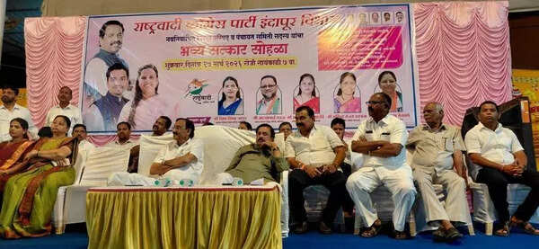 Missing photos of Ajit and Sunetra Pawar from poster in Raigad event spark anger among NCP workers