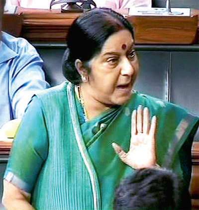 Sushma back to a rousing welcome