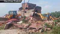 Watch: Illegal slaughter house of Mukhtar Ansari’s close aide demolished in UP’s Mau 